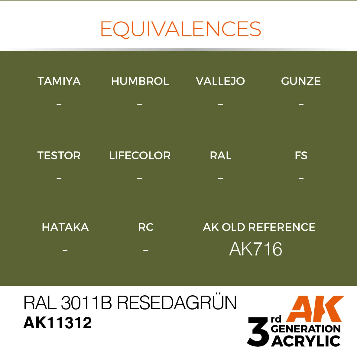 AK Interactive 3Gen RAL 6011B Resedagrün peinture 17ml