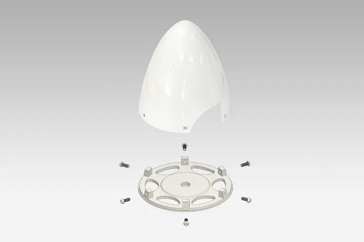 Black Horse Model spinner parabolique blanc 95mm