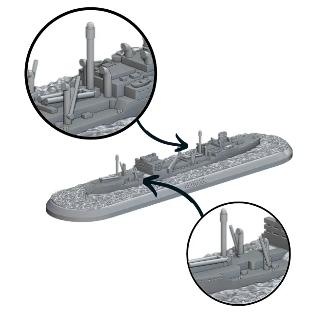 Cruel Seas Altmark pétrolier allemand modèle métal