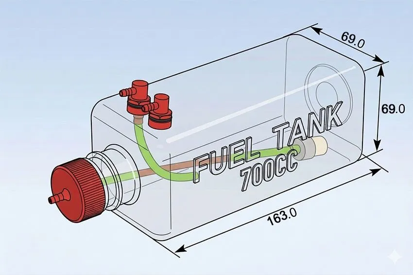Black Horse Model Fuel Tank réservoir carburant 700 cc