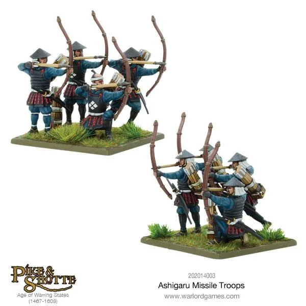 Bolt Action Pike & Shotte Ashigaru Missile Troops figurines plastique