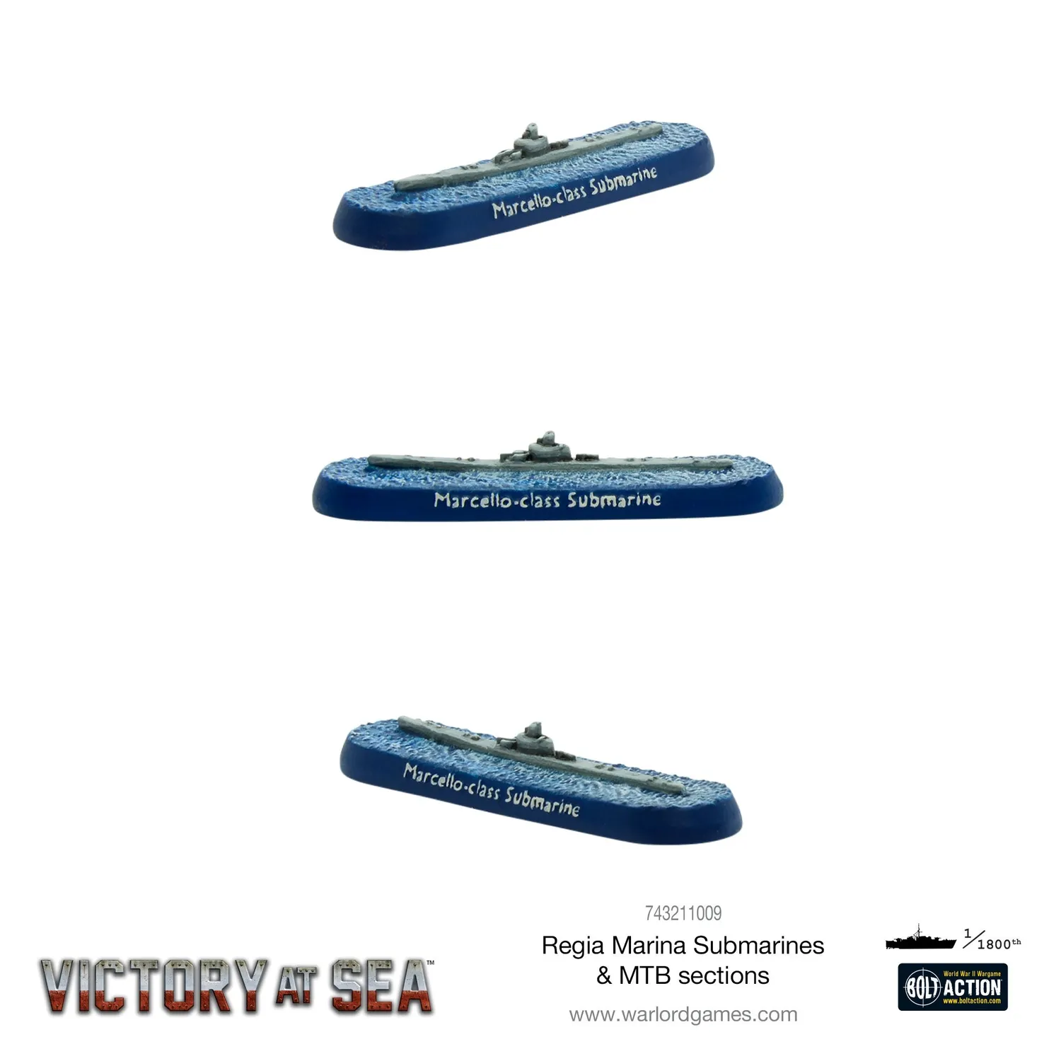 Victory at Sea Regia Marina Submarines & MTB sections navires résine