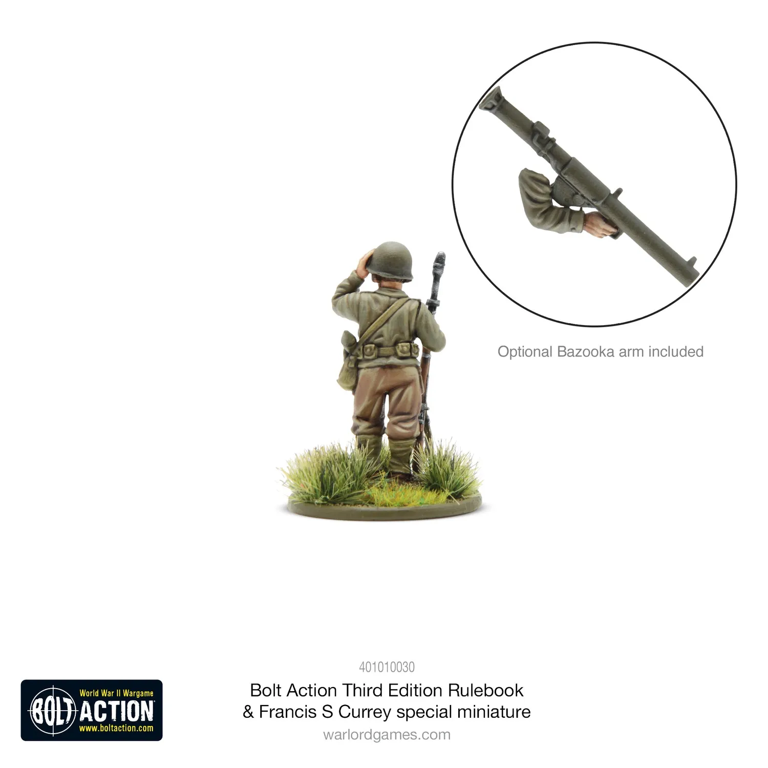 Bolt Action Third Edition livre de règles + figurine Currey