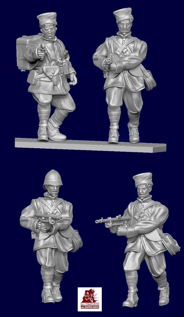 Des Tranchées aux Barricades Français Chauchat STL équipe 28mm