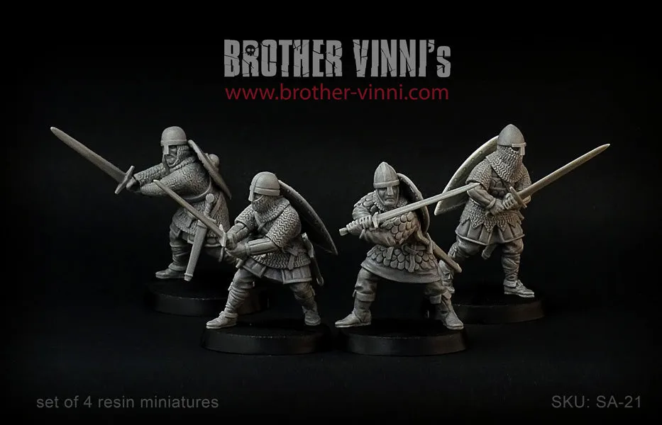 Brother Vinni chevaliers épées lot 4 figurines 28mm