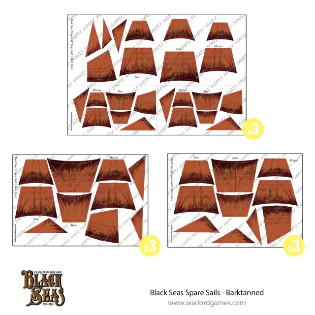 Warlord Black Seas voiles spare barktanned carton 9pcs