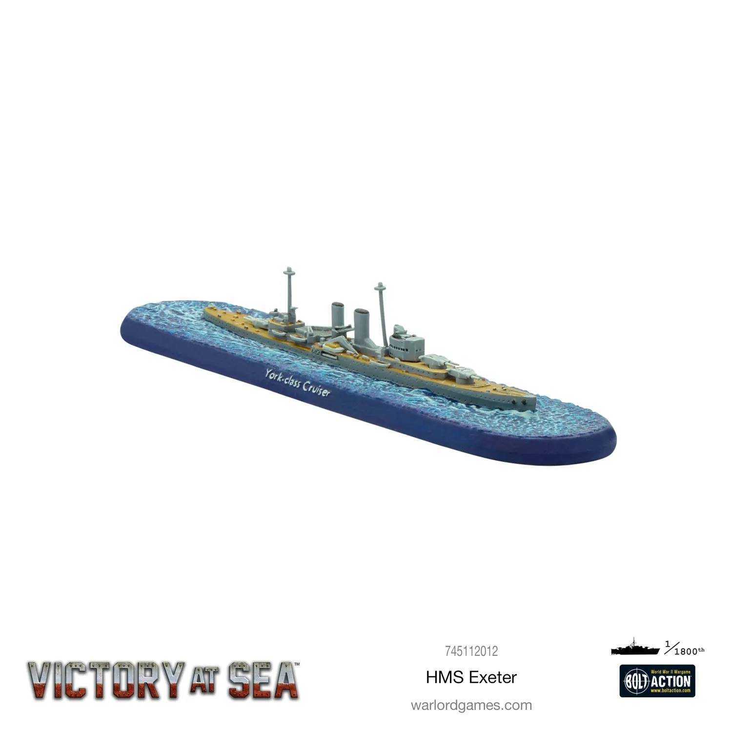 Bolt Action Victory at Sea HMS Exeter croiseur résine métal