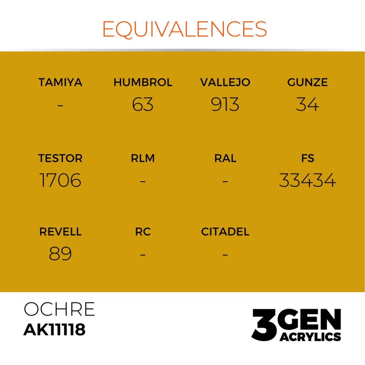 AK Interactive AK 3Gen Ocher peinture acrylique 17ml