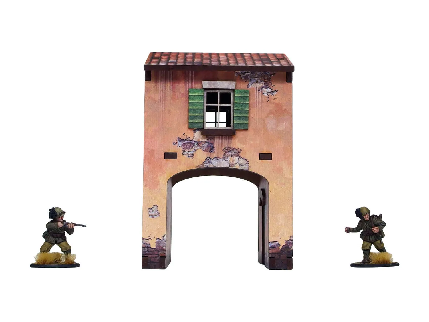 Bolt Action WW2 Italy Gate House (1) PREPAINTED décor prépeint MDF
