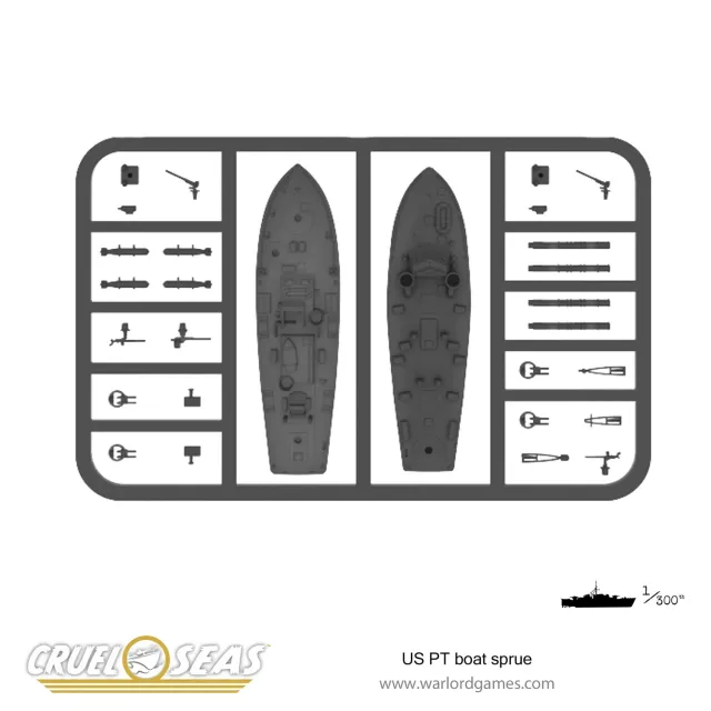 Bolt Action US PT boat sprue bateaux plastique