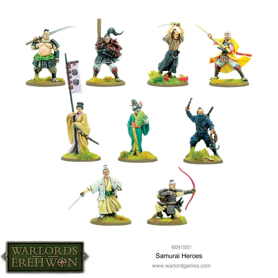 Warlords of Erehwon Samurai Heroes figurines métal