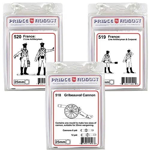 Prince August Hobby artillerie française moules lot de 3 25 mm