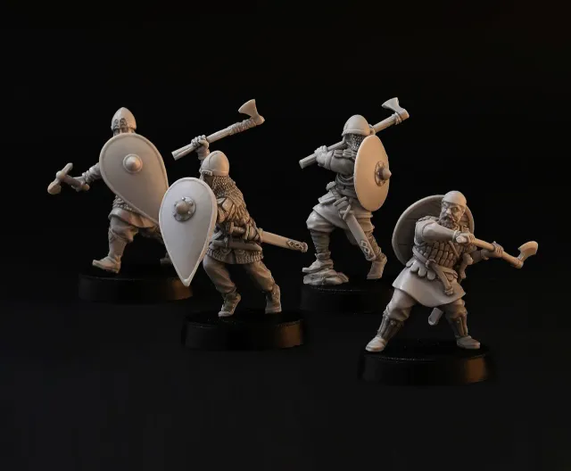 Brother Vinni Varangian Guard 2 lot 4 figurines résine 28mm haches