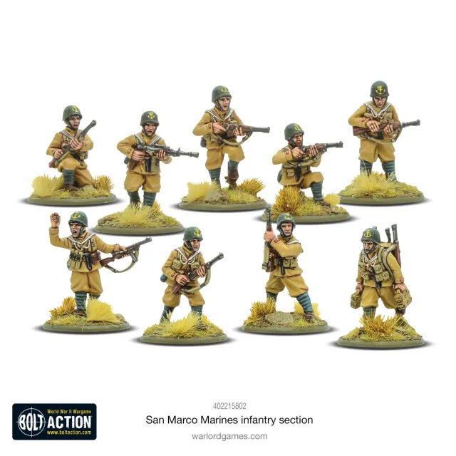 Bolt Action San Marco Marines Infantry Section figurines métal