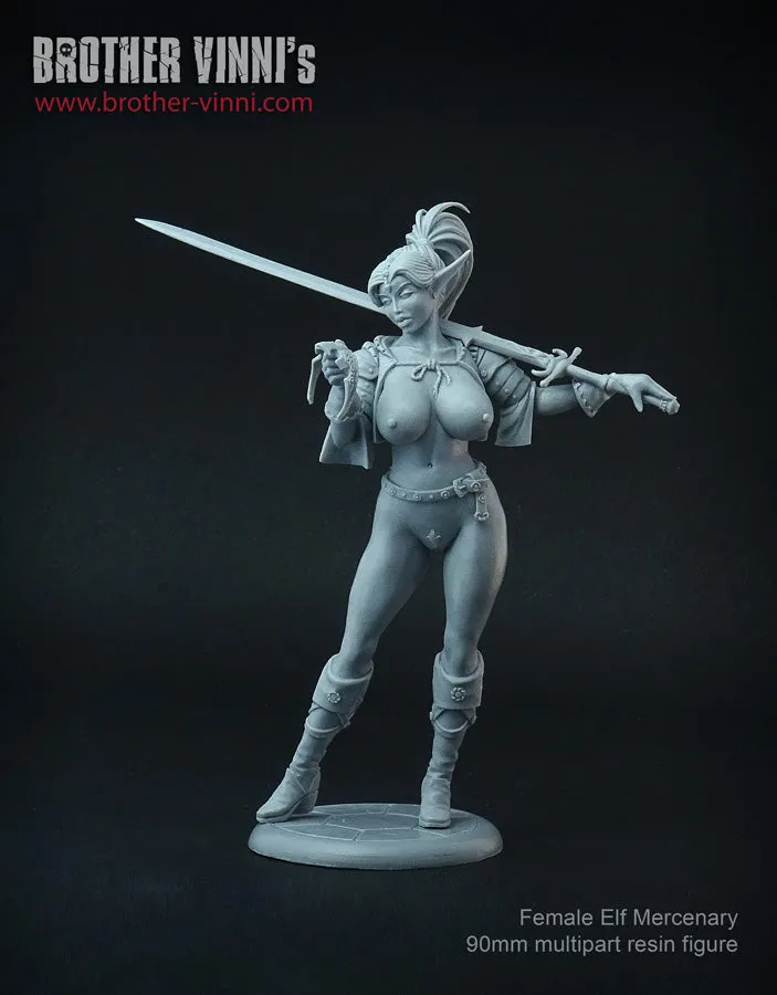 Brother Vinni Naked Female Elf 90 mm figurine fantasy résine