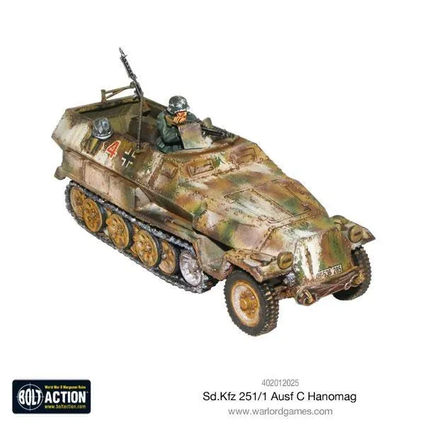 Bolt Action Sd.Kfz 251 C Hanomag half-track plastique