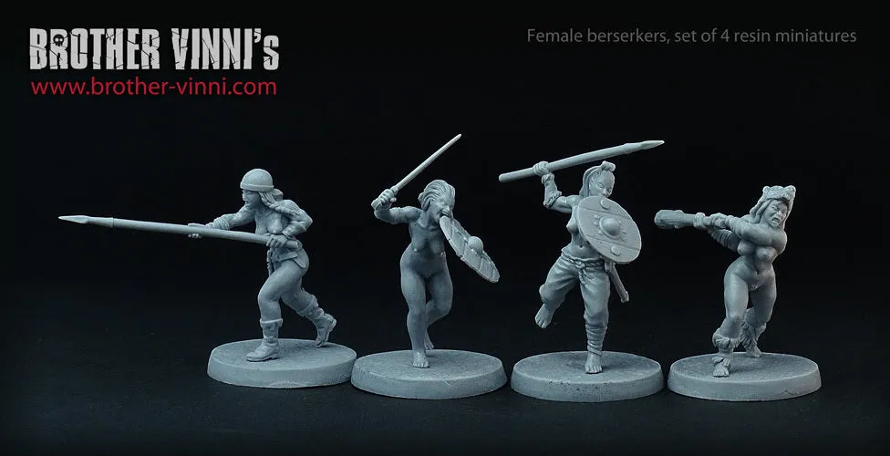 Brother Vinni Female Berserkers figurines résine 28mm x4