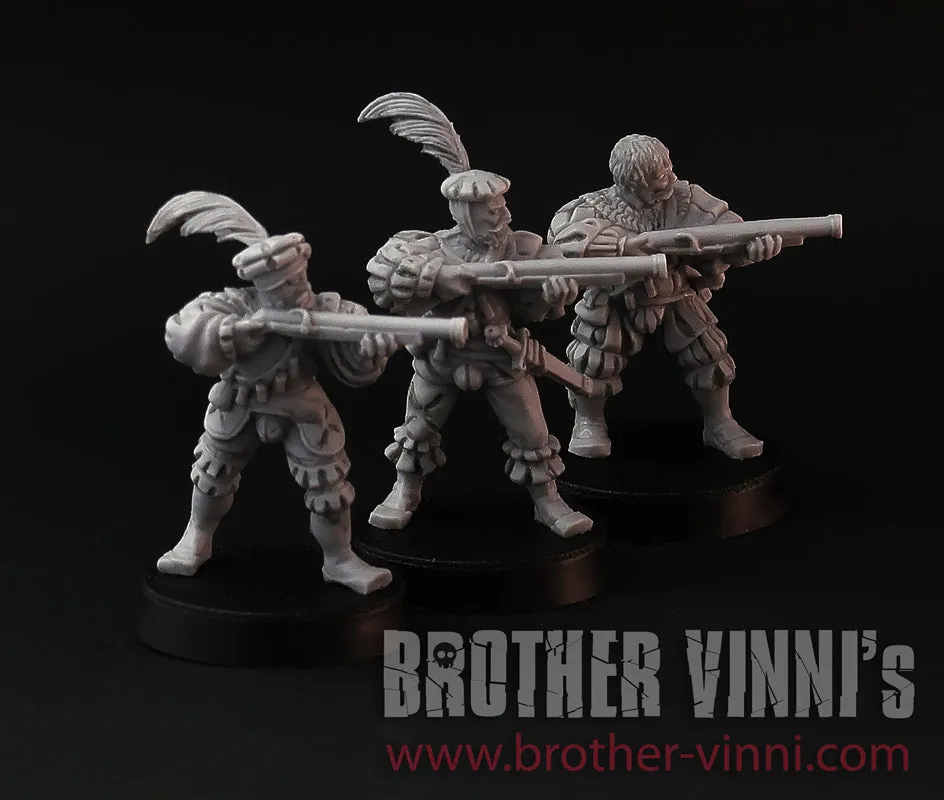 Brother Vinni Landsknecht Handgunners 01 figurine résine 28mm lot de 3