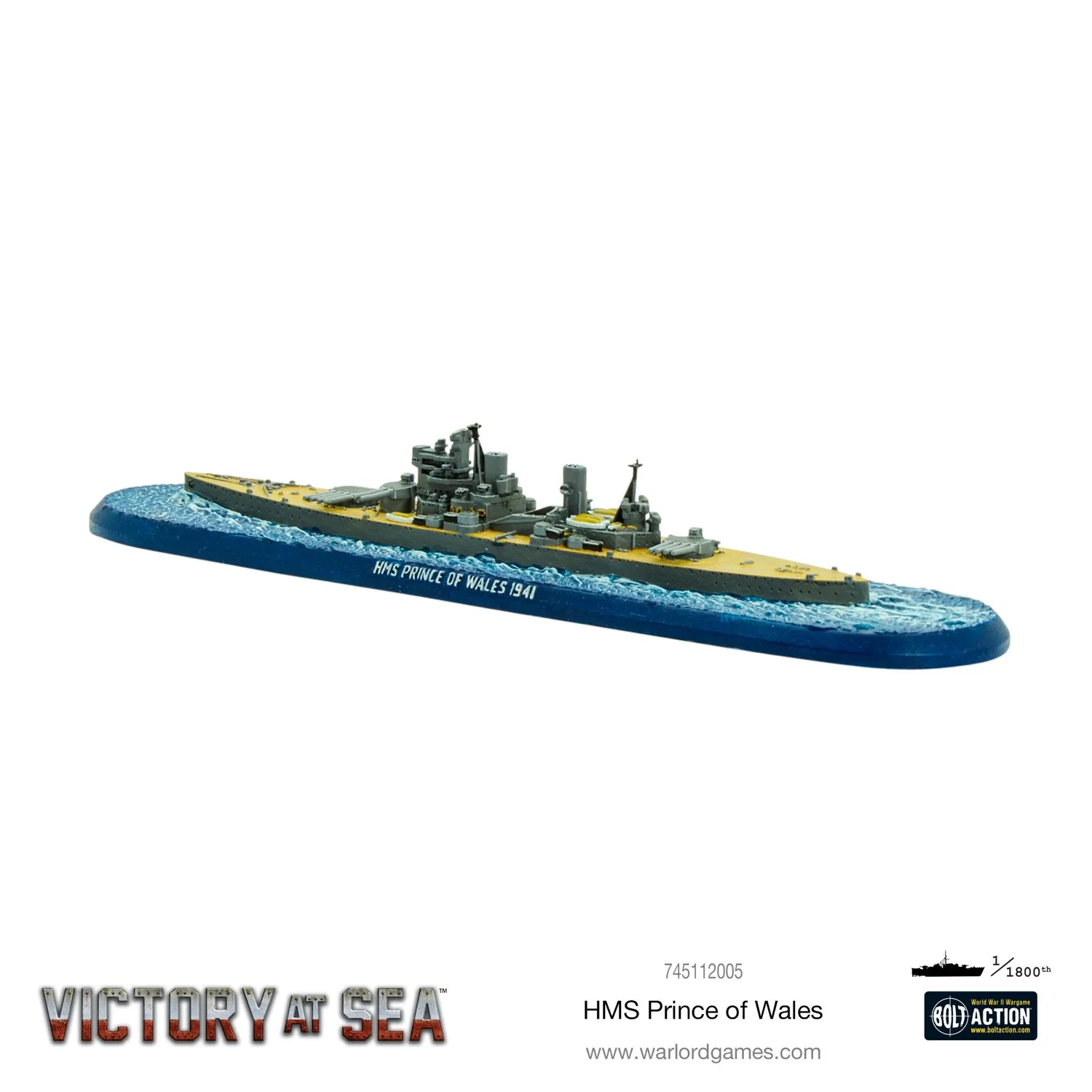 Bolt Action Victory at Sea HMS Prince of Wales cuirassé résine métal