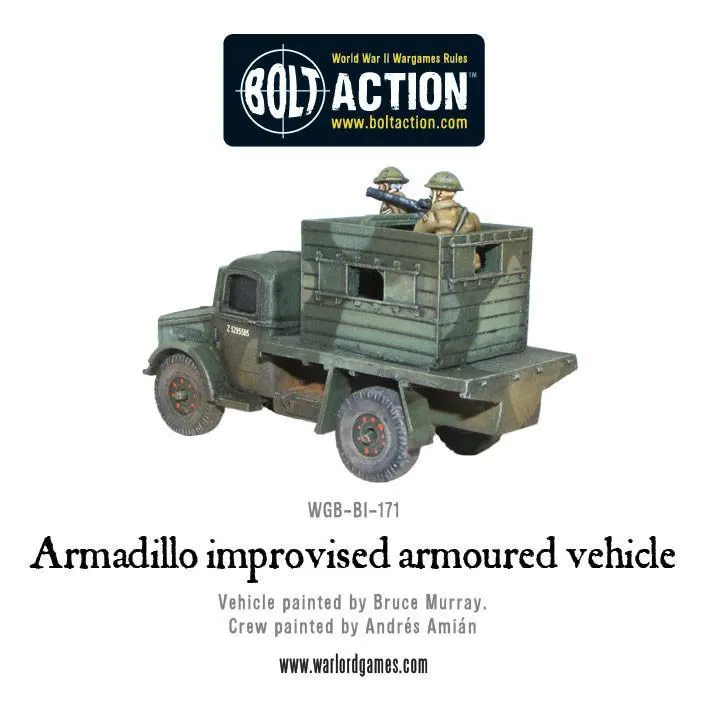 Bolt Action Armadillo véhicule blindé improvisé résine métal