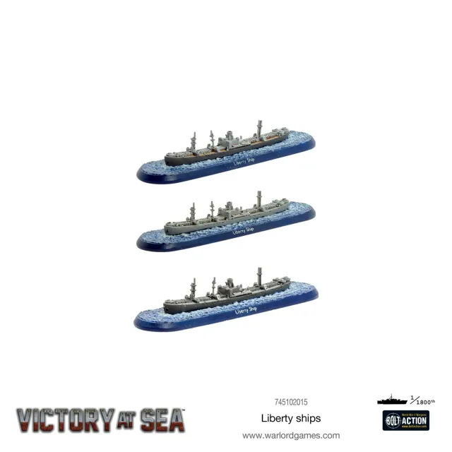 Warlord Games Victory at Sea Liberty Ships 3 navires