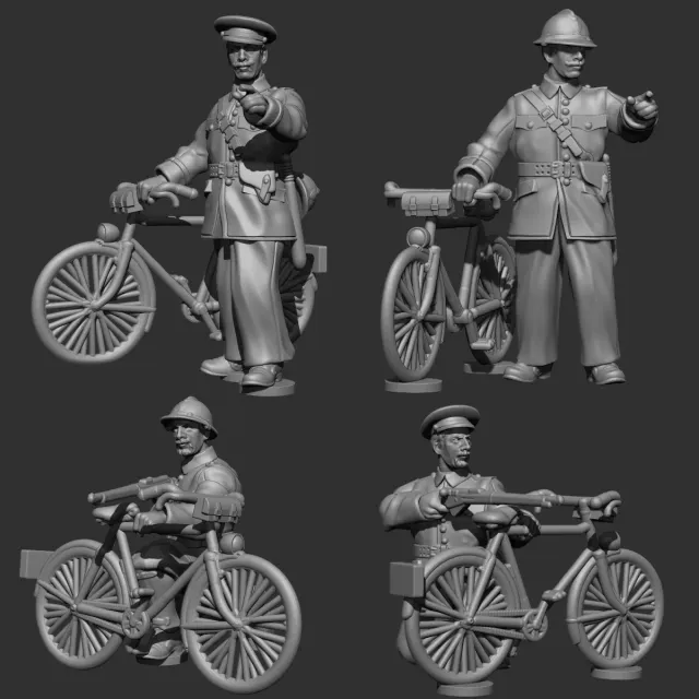 Des Tranchées aux Barricades Policiers FFI vélo fichier STL 28mm