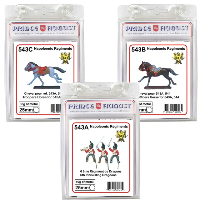 Prince August Hobby PA543 lot 3 moules 6e Dragon Inniskilling 25 mm