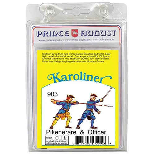 Prince August PAS903 Karoliner officer et Pikeman moule 40 mm métal