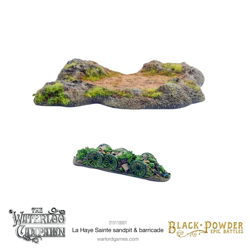 Bolt Action Black Powder Epic Battles Waterloo La Haye Sainte sandpit & barricade décor résine