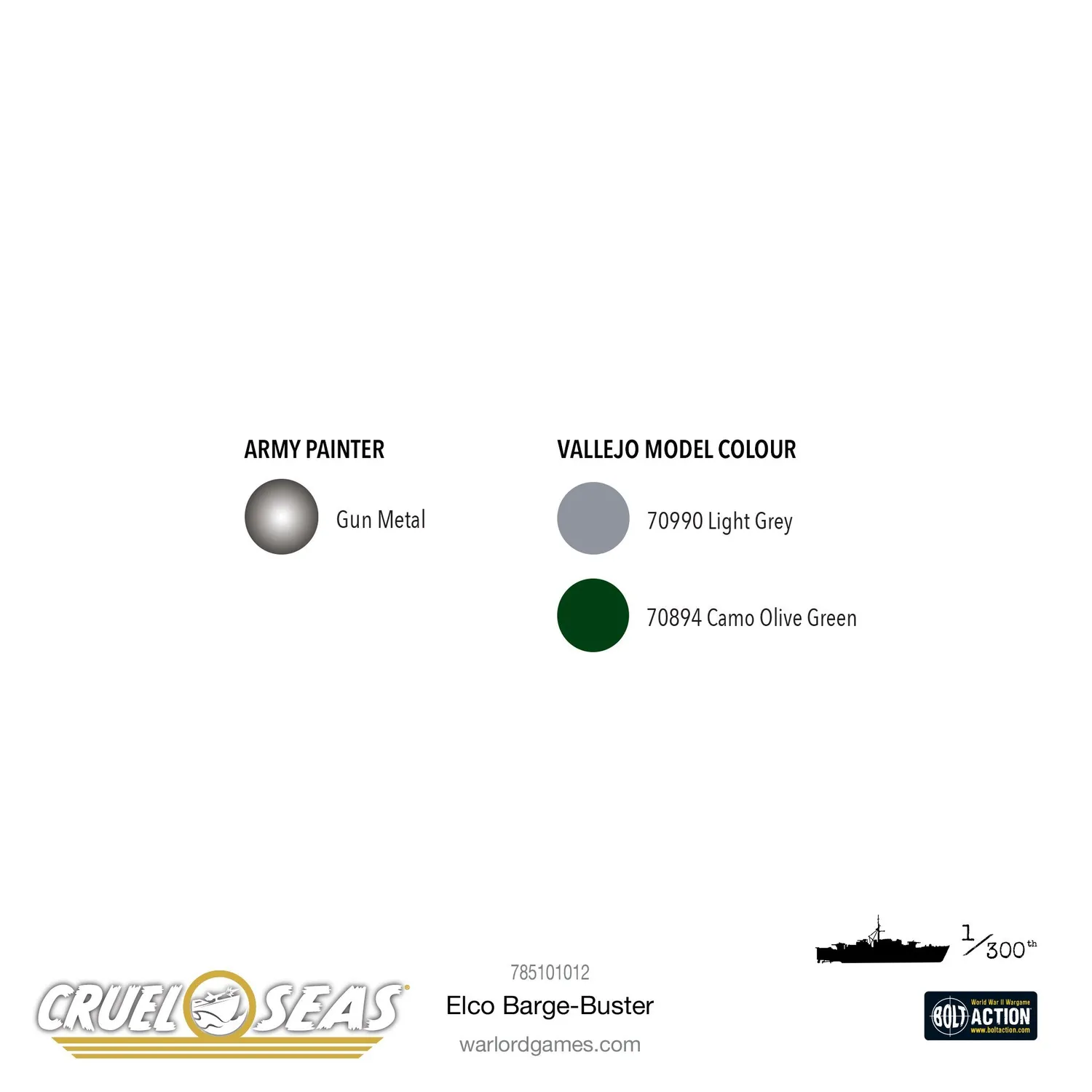 Cruel Seas Elco Barge-Busters navires résine x2