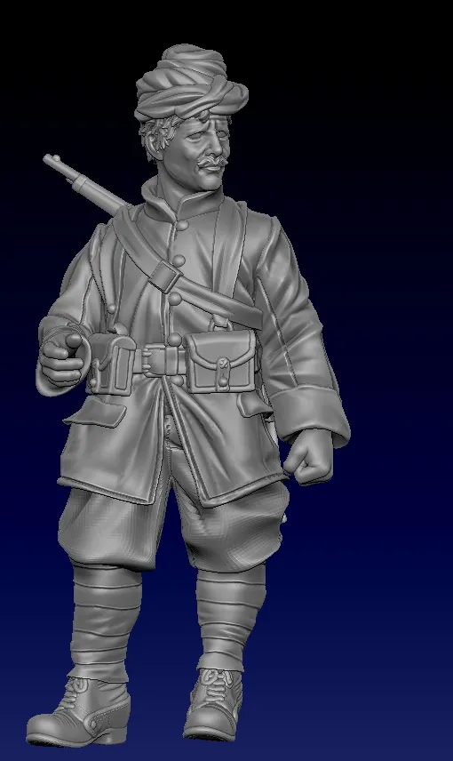 Des Tranchées aux Barricades Capitaine Pisani mules fichier STL 28mm