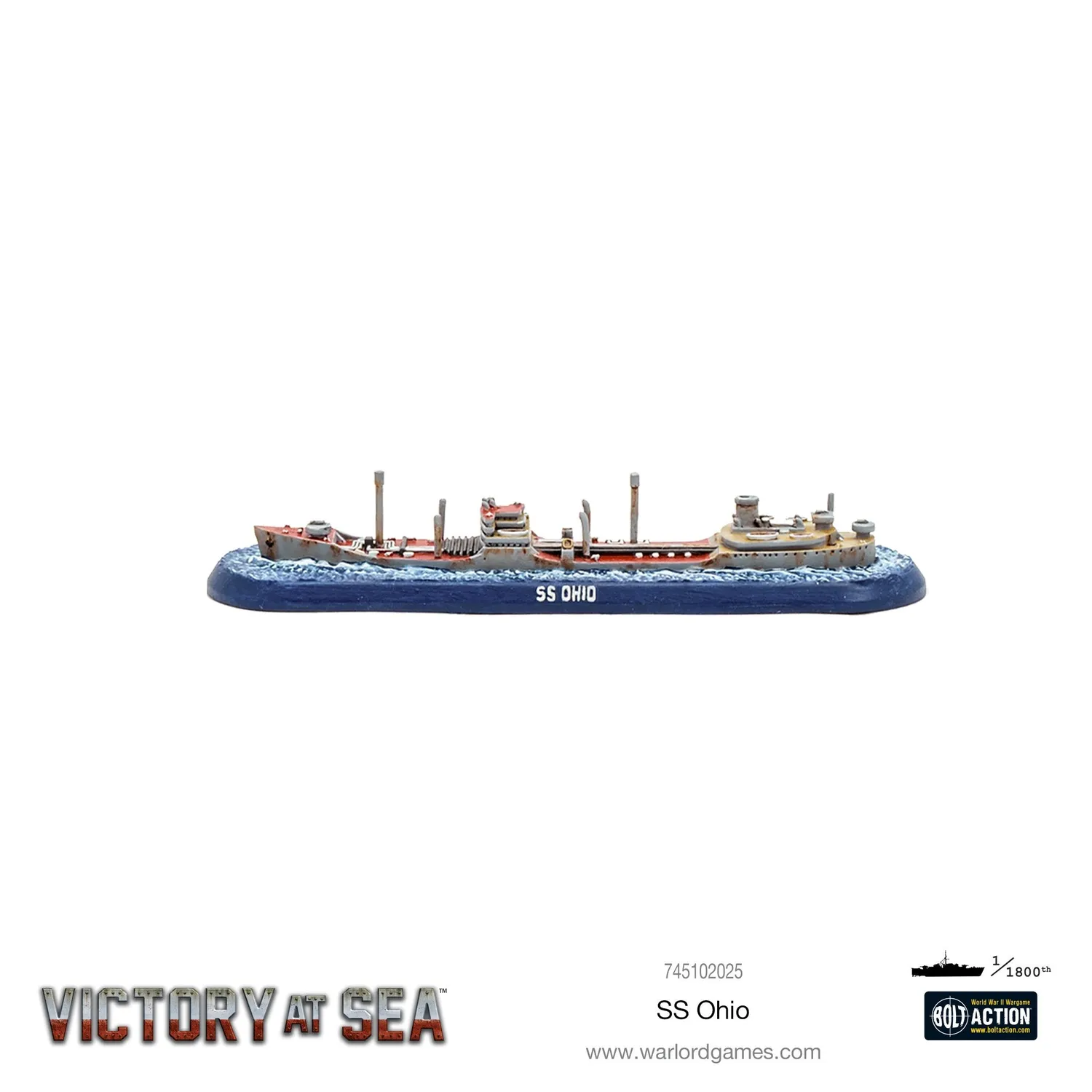 Bolt Action Victory at Sea SS Ohio tanker pétrolier en résine et métal
