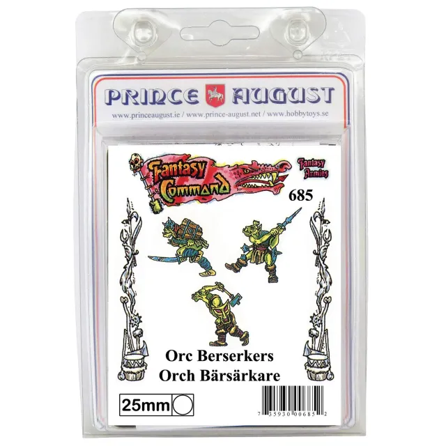 Prince August Fantasy Armies Moule 3 Orc Berserkers PA685 25 mm métal