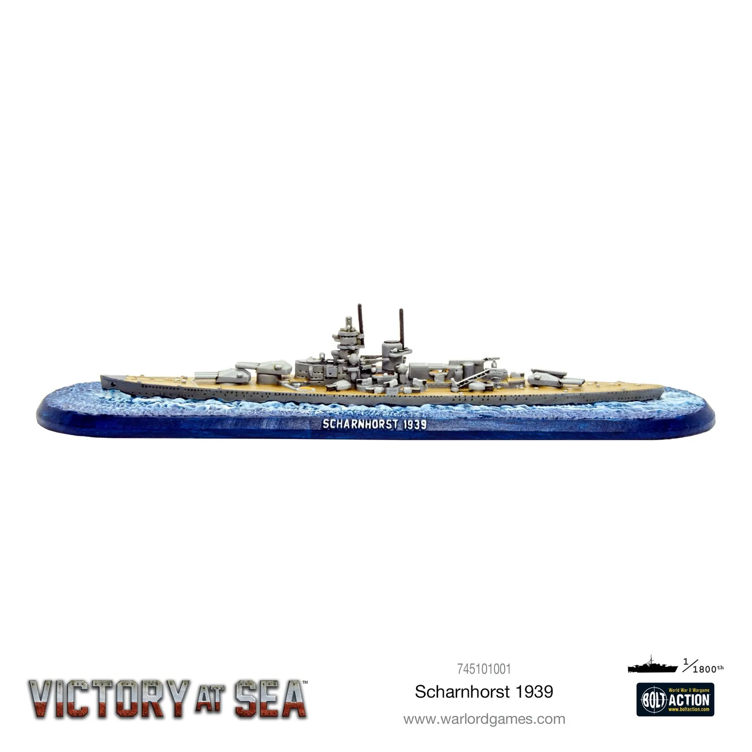 Bolt Action Victory at Sea Scharnhorst navire en résine et métal