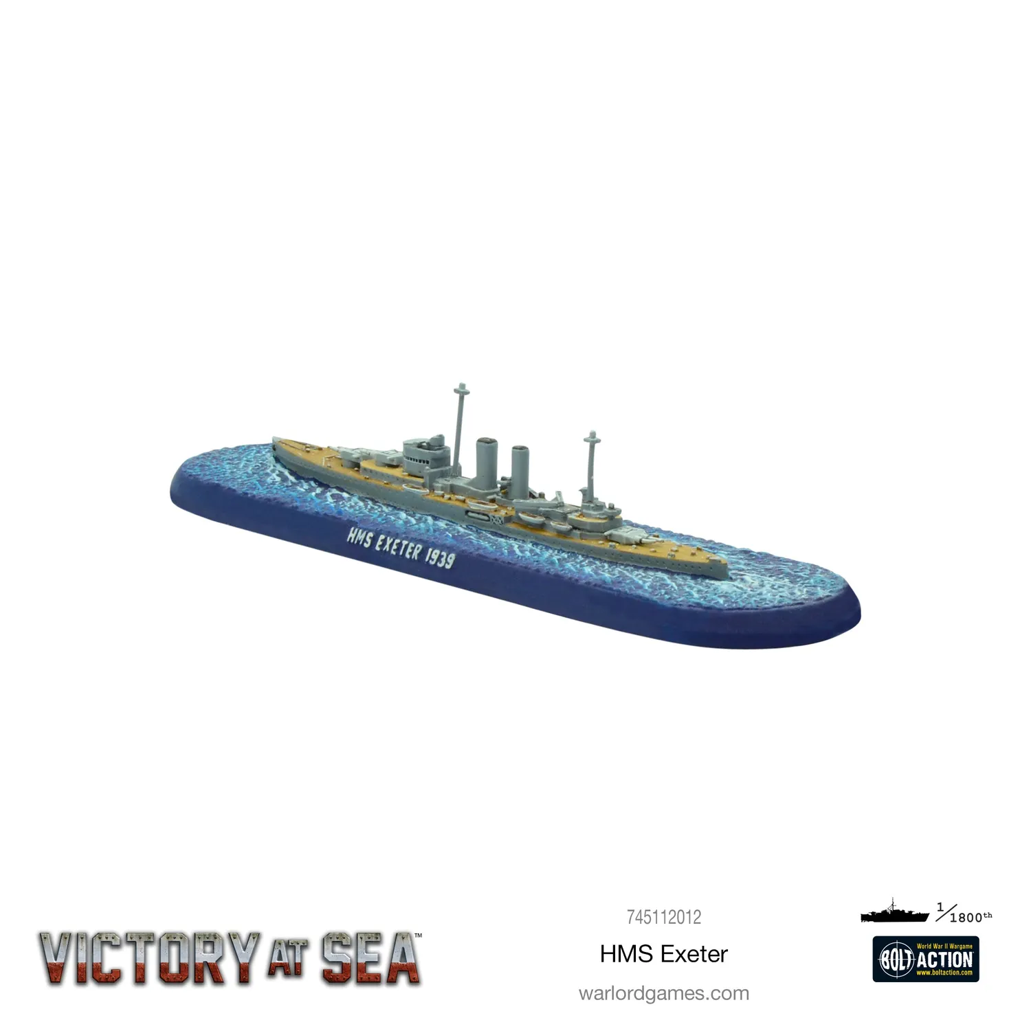 Bolt Action Victory at Sea HMS Exeter croiseur résine métal