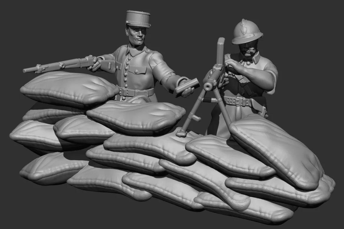 Des Tranchées aux Barricades Policiers Parisiens FFI fichier STL 28mm