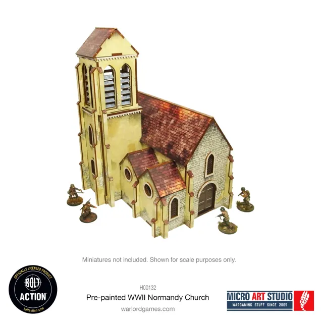 Bolt Action Pre-painted WW2 Normandy Church décor prépeint 28-30 mm