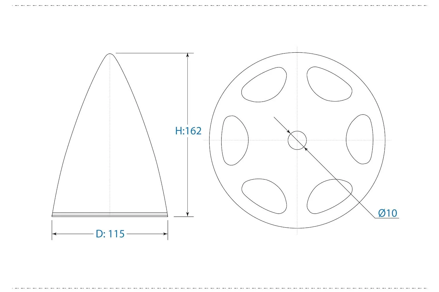 Black Horse Model Ultimate Spinner cône hélice rouge 115mm