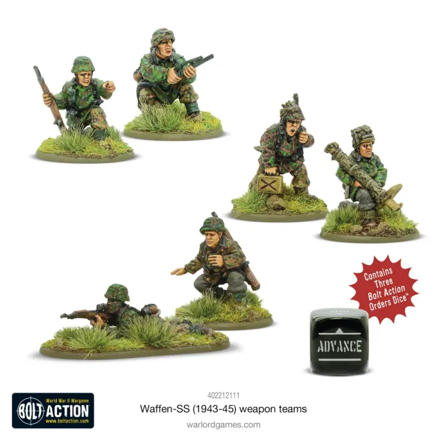 Bolt Action Waffen-SS 1943-45 équipes armes boîte résine