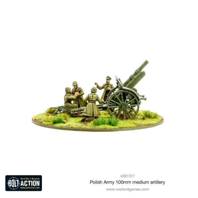 Bolt Action Polish Army 100mm artillerie métal