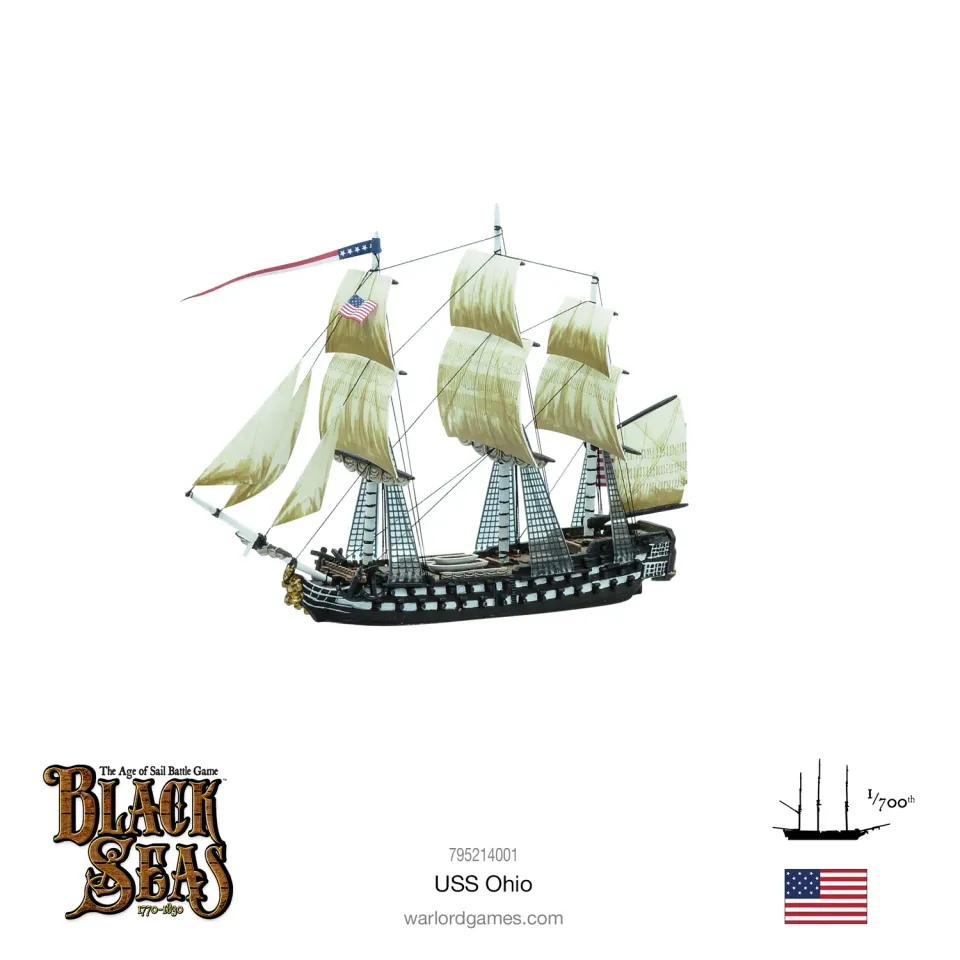 Warlord Black Seas USS Ohio maquette bateau 3rd rate US Navy