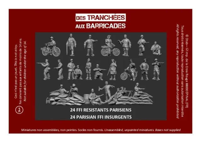 Des Tranchées aux Barricades FFI Parisiens Insurgés figurines 28mm x24