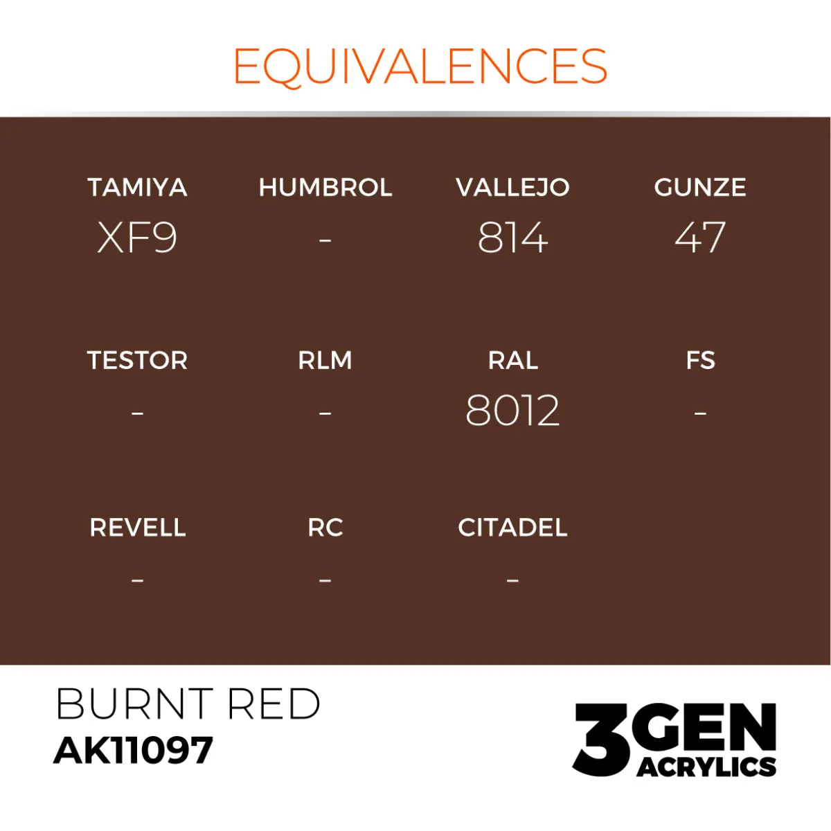 AK Interactive 3Gen Burnt Red peinture acrylique 17ml rouge