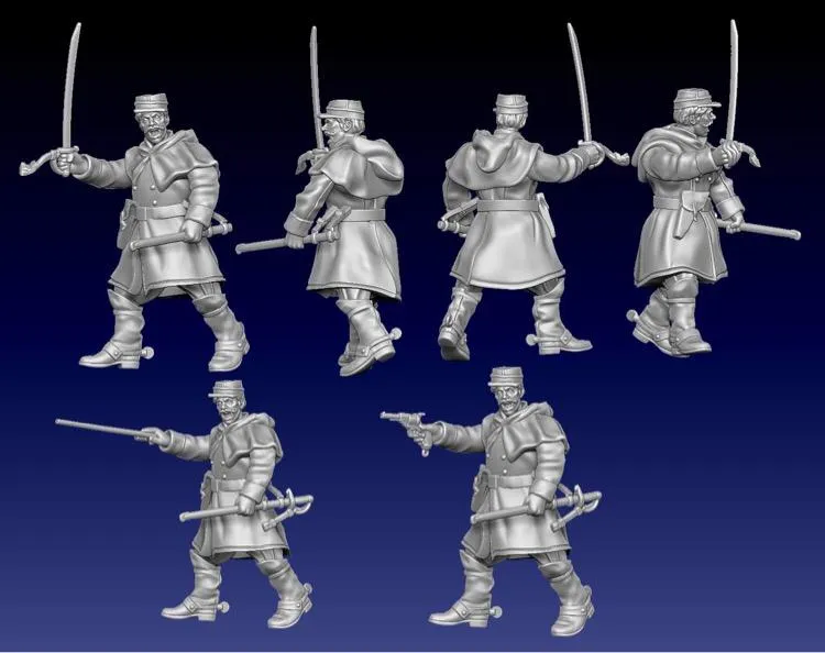 Des Tranchées aux Barricades Gardes Mobiles commandement fichier STL 28mm
