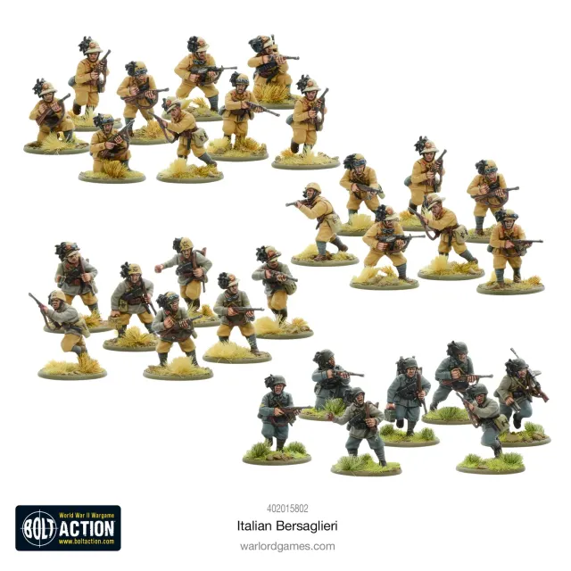 Bolt Action Italian Bersaglieri infanterie plastique x30