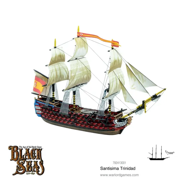 Bolt Action Black Seas Santisima Trinidad figurine navire résine
