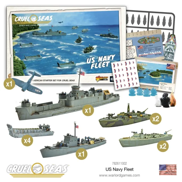 Bolt Action Cruel Seas US Navy Fleet coffret figurines 1/300