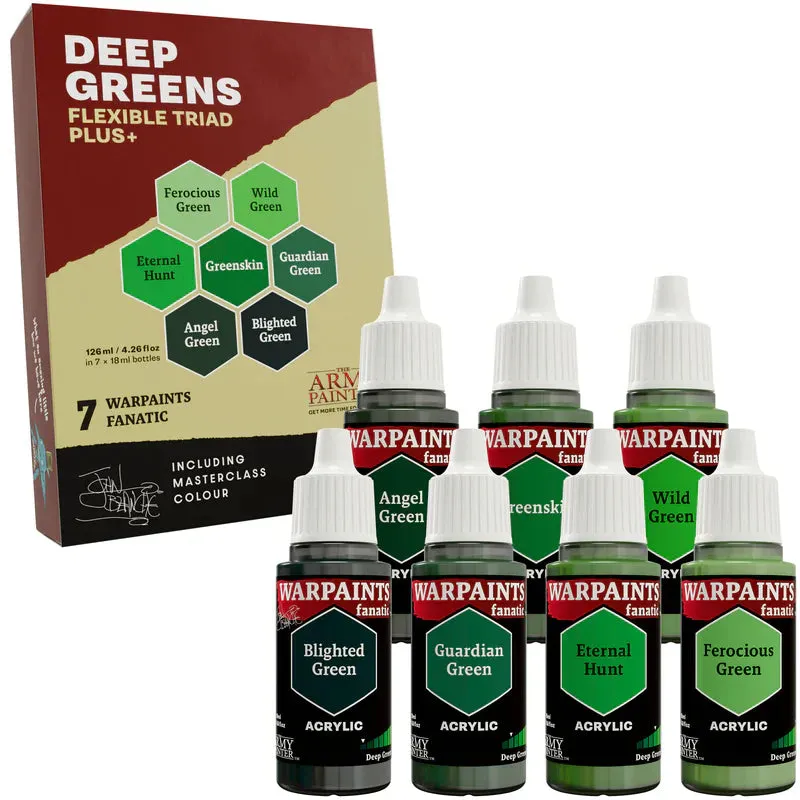 Army Painter Warpaints Fanatic Deep Greens set 7 peintures vert
