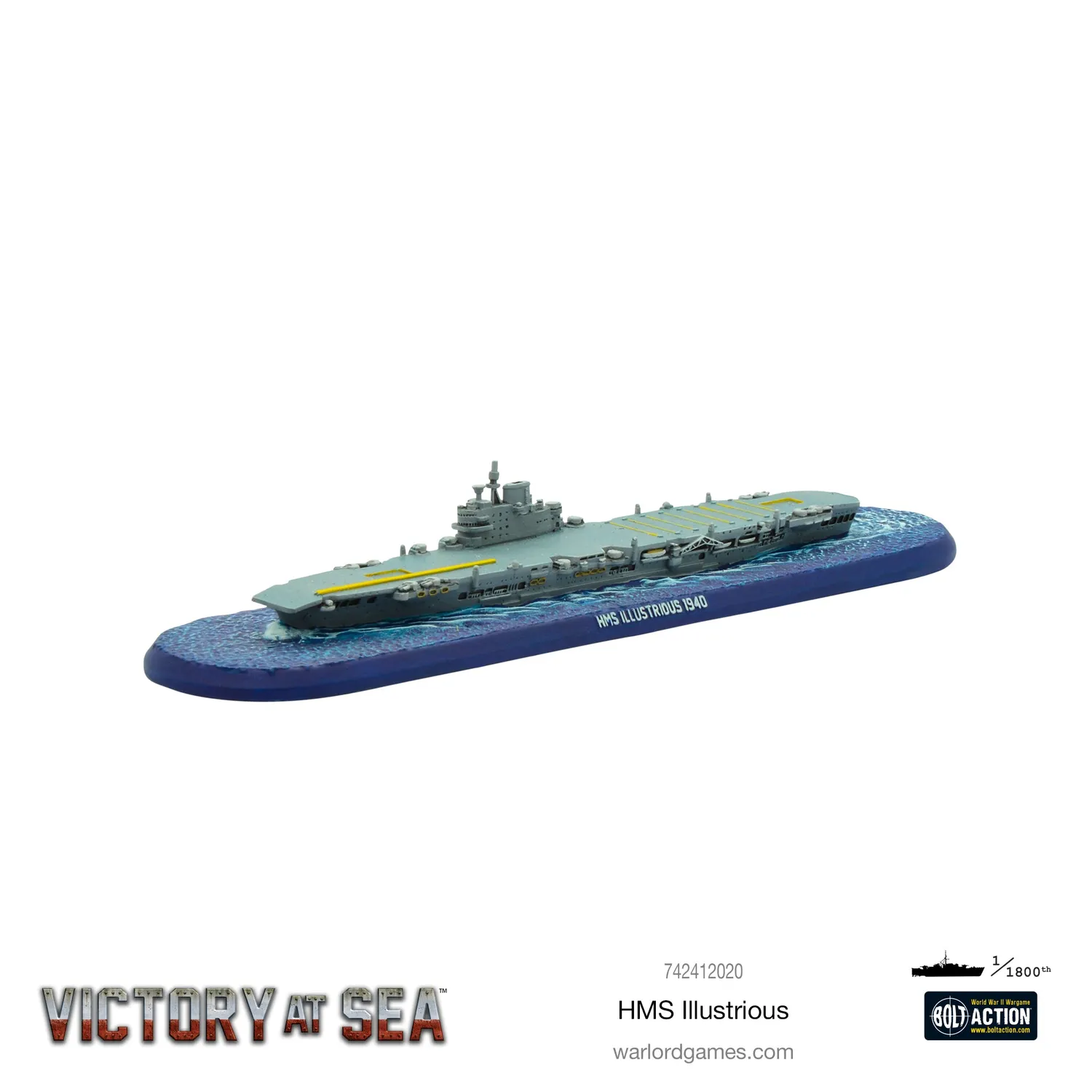 Bolt Action Victory at Sea HMS Illustrious porte-avions résine