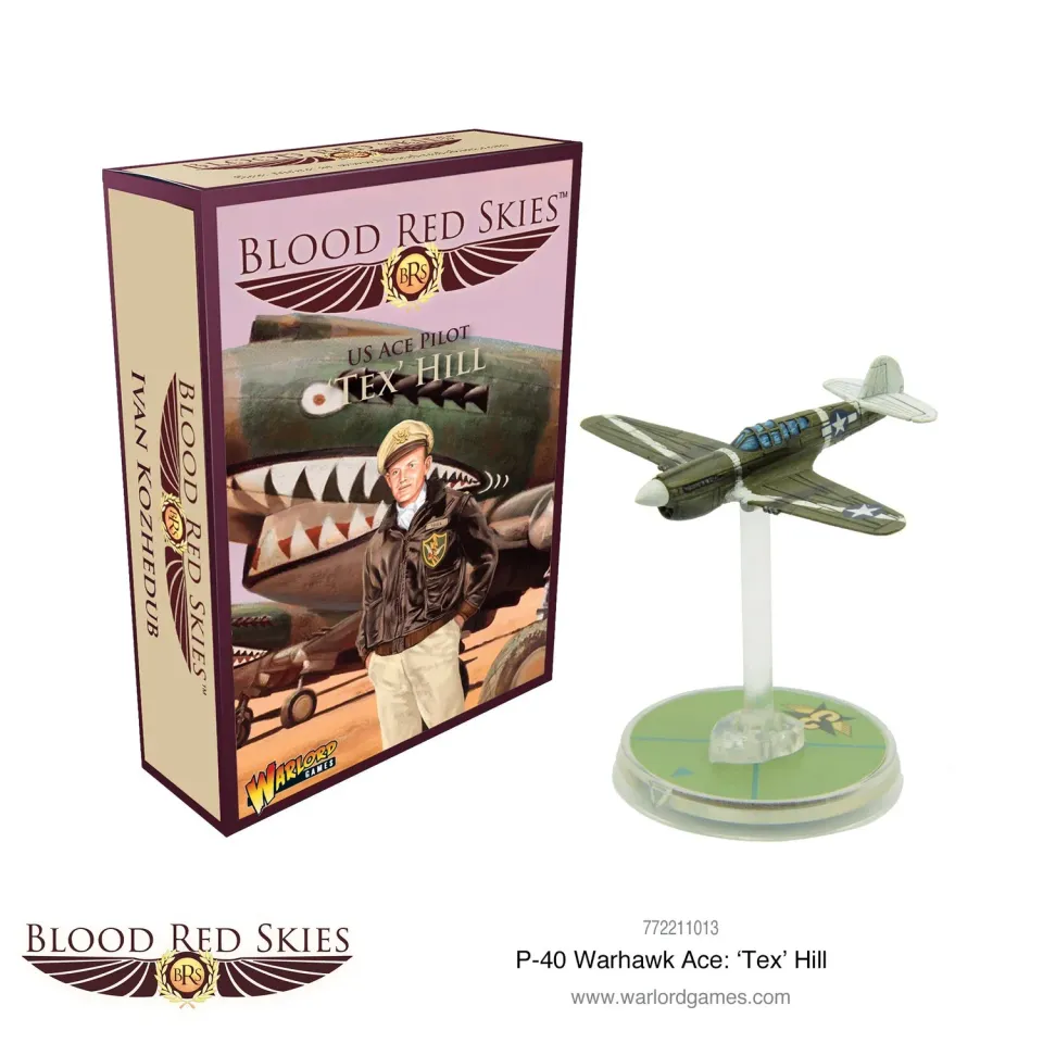 Warlord Blood Red Skies P-40 Warhawk Tex Hill avion résine